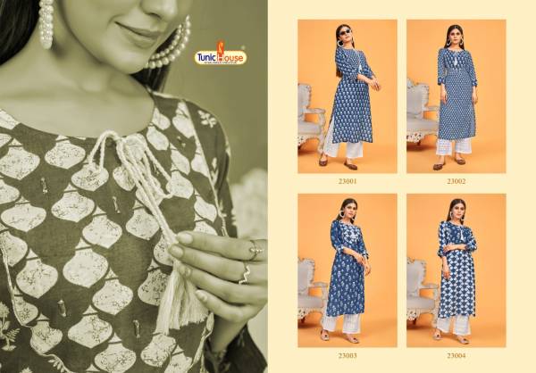 Blue Sky Fancy Designer Regular Wear Printed Kurti With Bottom Collection